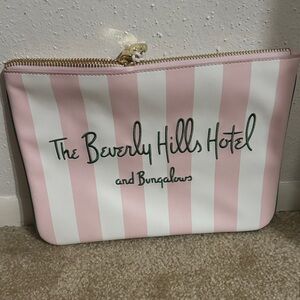 Stoney Clover Lane Beverly Hills Hotel Pink Striped Flat pouch